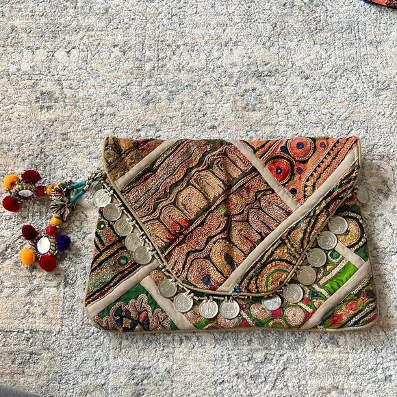 NWT antik batik boho clutch hand work - Picture 2 of 12